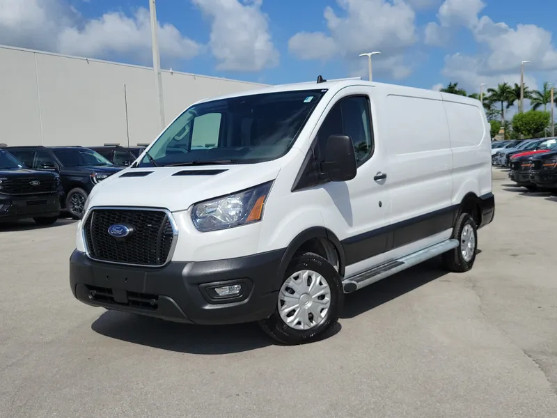 2024 Ford Transit Cargo Van Base in Oxford White — front three-quarter view