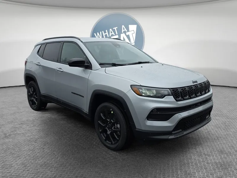 2026 Jeep Compass Latitude in Silver Zynith Metallic Clearcoat — front three-quarter view