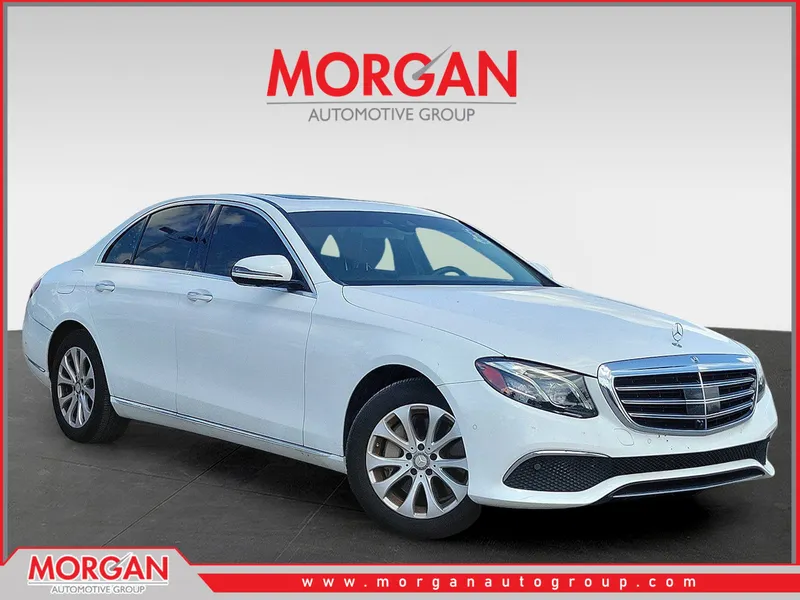 2017 Mercedes-Benz E-Class E 300 in Polar White — front three-quarter view