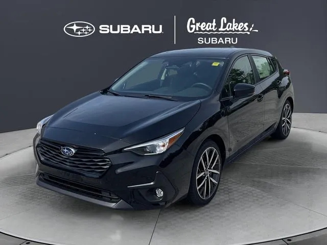 2026 Subaru IMPREZA Sport in Crystal Black Silica — front three-quarter view