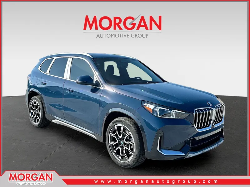 2026 BMW X1 xDrive28i in Blue — front three-quarter view