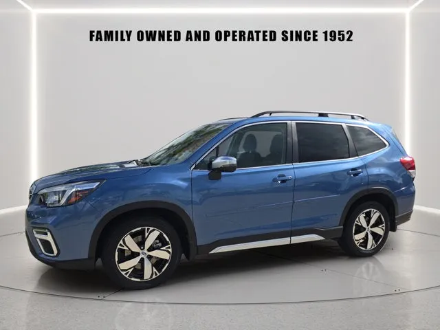 2020 Subaru Forester Touring in Horizon Blue Pearl — front three-quarter view