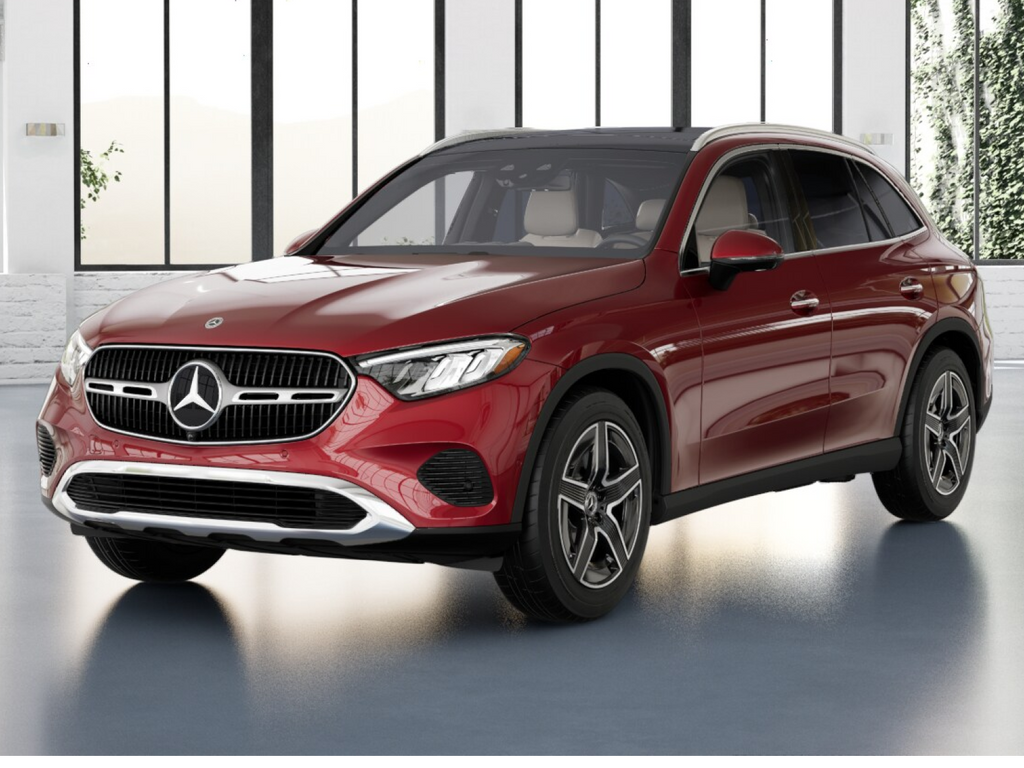 2026 Mercedes-Benz GLC 300 in MANUFAKTUR Patagonia Red Metallic — front three-quarter view