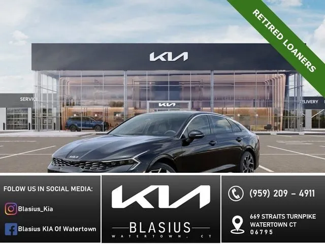 2025 Kia K5 EX in Aurora Black Pearl — front three-quarter view