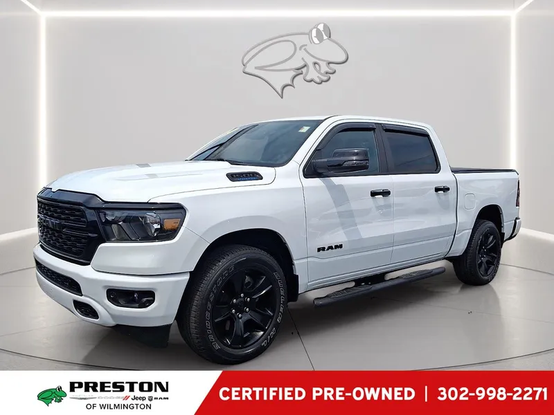 2023 RAM 1500 Big Horn in Bright White Clearcoat — front three-quarter view