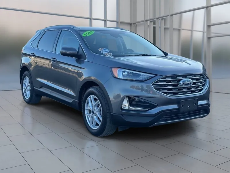2022 Ford Edge SEL in Gray Metallic — front three-quarter view