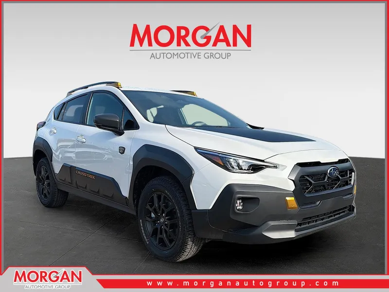 2026 Subaru Crosstrek Wilderness in Crystal White Pearl — front three-quarter view