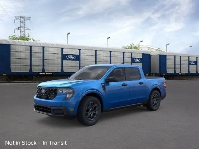 2026 Ford Maverick XLT in Velocity Blue — front three-quarter view