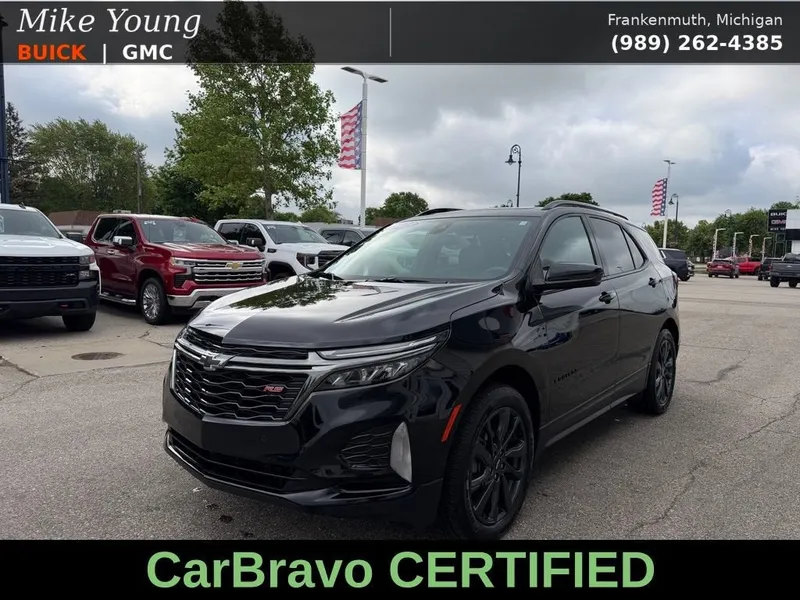 2023 Chevrolet Equinox RS in Mosaic Black Metallic — front three-quarter view