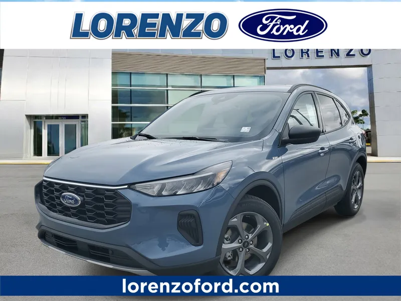 2026 Ford Escape ST-Line in Vapor Blue Metallic — front three-quarter view