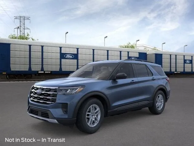 2026 Ford Explorer Active in Vapor Blue Metallic — front three-quarter view