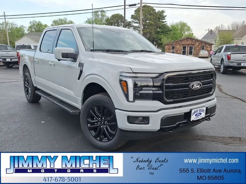 2026 Ford F-150 Lariat in Avalanche — front three-quarter view