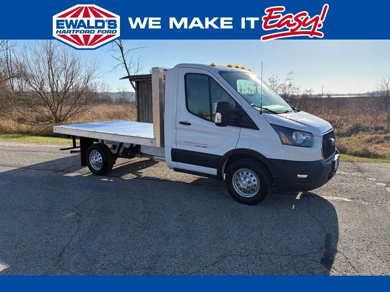 2024 Ford Transit-250 FUTURELINE 11" ALUMINUM STAKE BODY in Oxford White — front three-quarter view