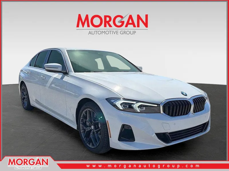 2025 BMW 3 Series 330i in White — front three-quarter view