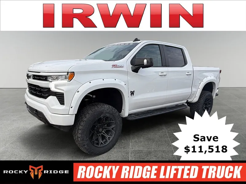 2025 Chevrolet Silverado 1500 RST in Summit White — front three-quarter view