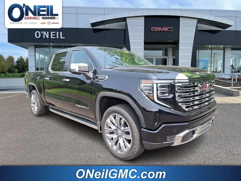 2026 GMC Sierra 1500 Denali in Onyx Black — front three-quarter view