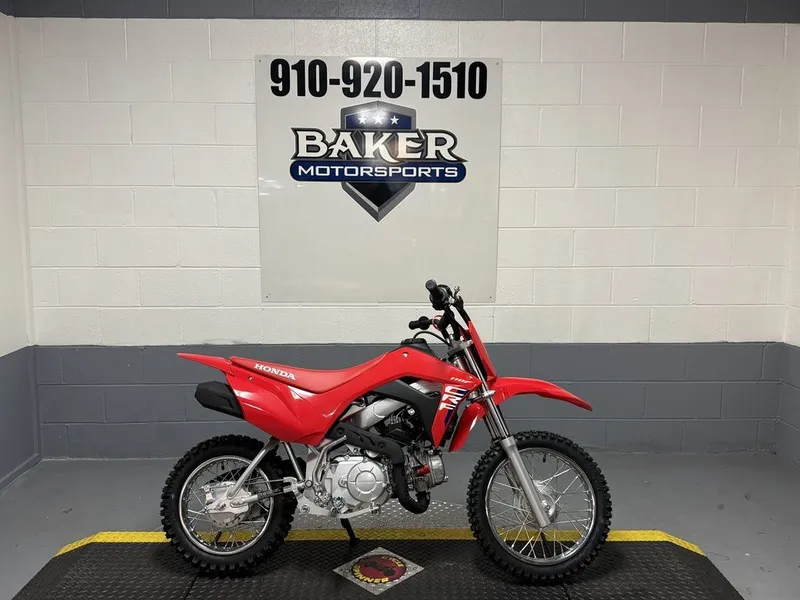 2026 Honda CRF110F — front three-quarter view