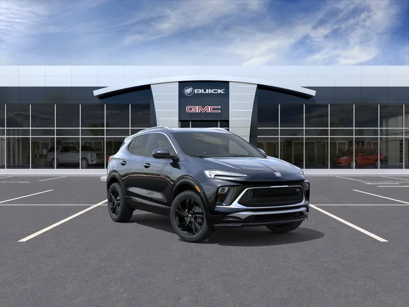 2026 Buick Encore GX Sport Touring in Ebony Twilight Metallic — front three-quarter view