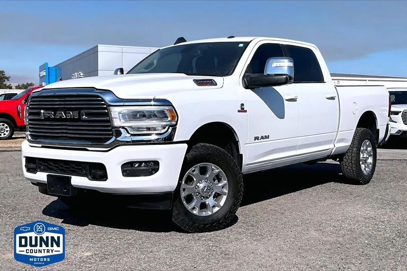 2024 RAM 2500 Laramie in White — front three-quarter view