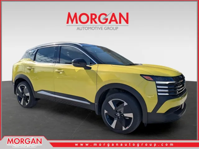 2026 Nissan Kicks SR in Yellow — front three-quarter view