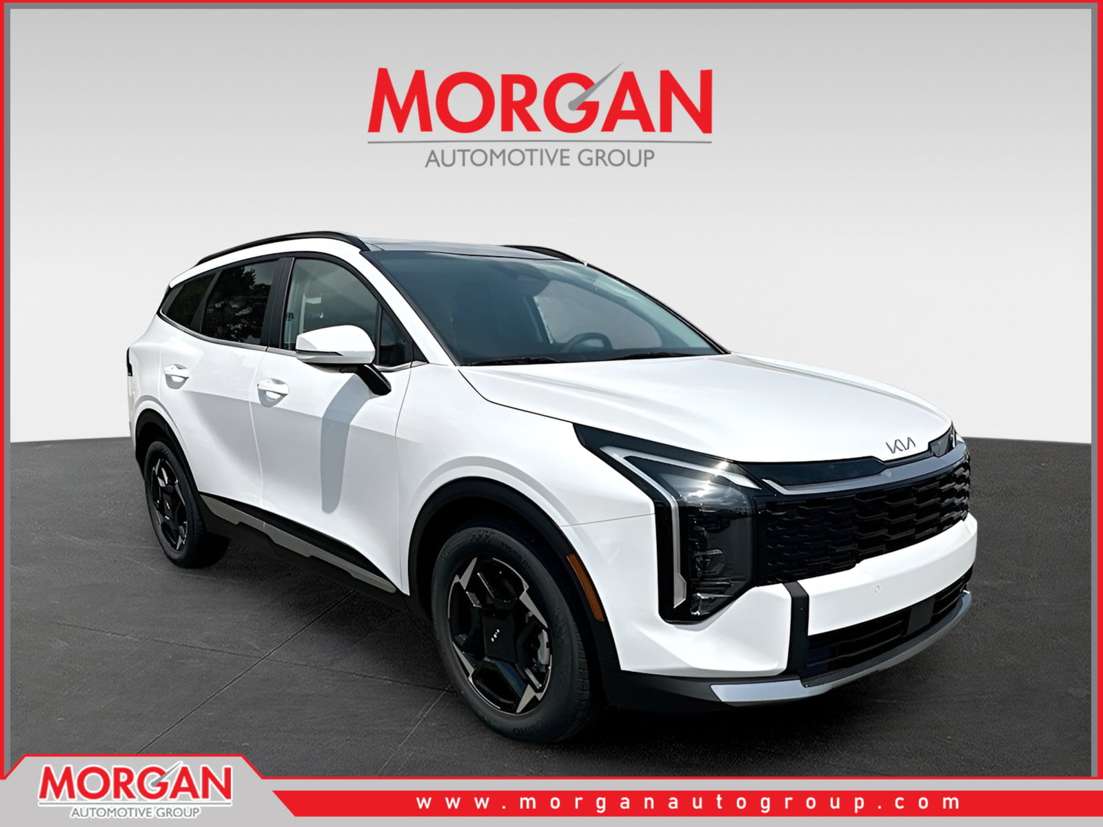 2026 Kia Sportage EX in White — front three-quarter view