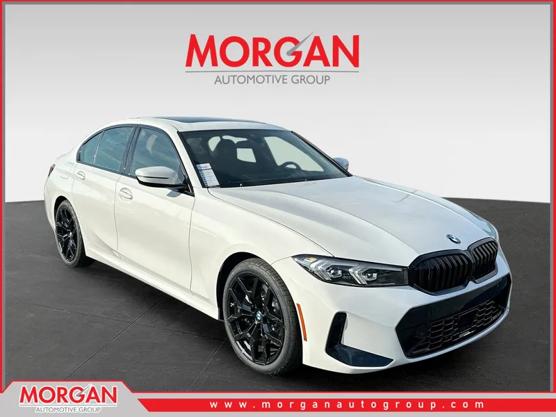 2026 BMW 3 Series 330i in White — front three-quarter view