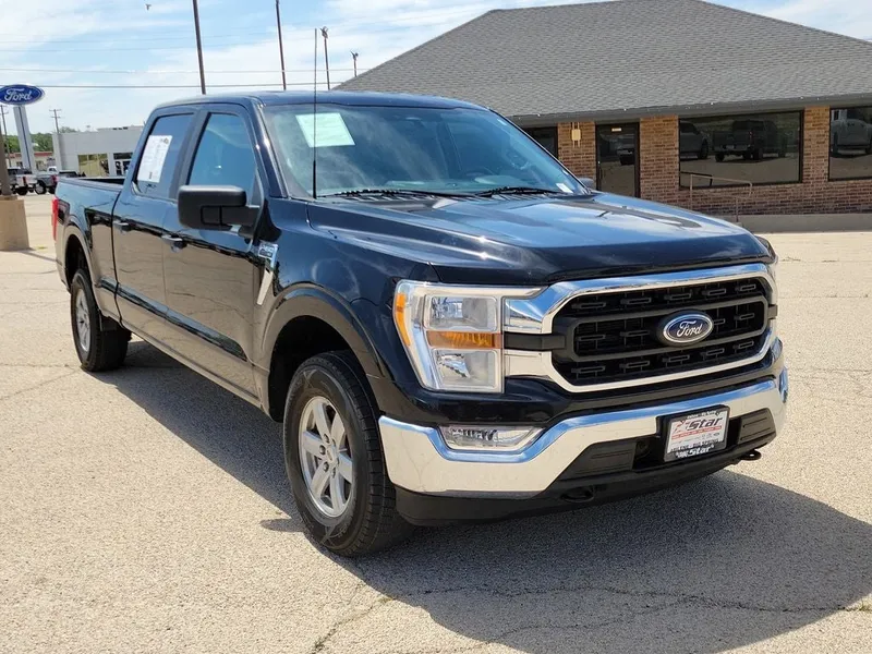 2022 Ford F-150 XLT in Black — front three-quarter view