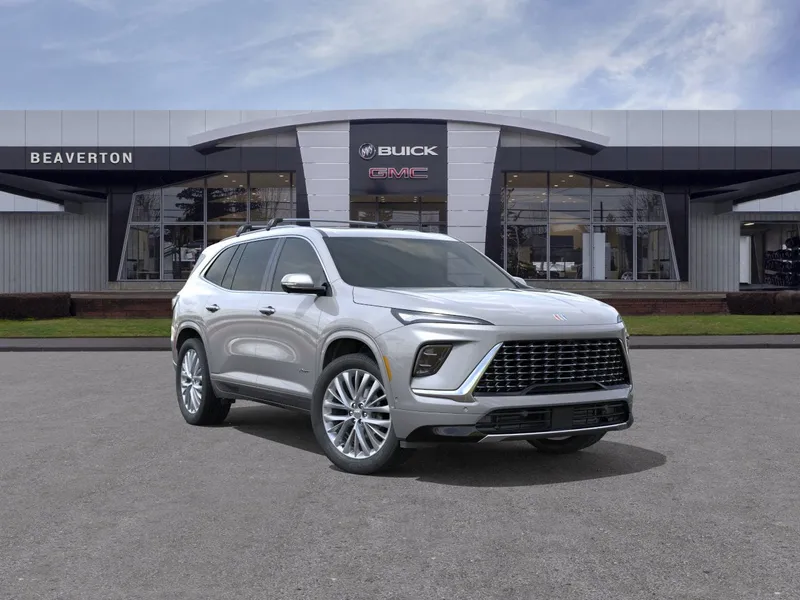 2026 Buick Enclave Avenir in Moonstone Gray Metallic — front three-quarter view