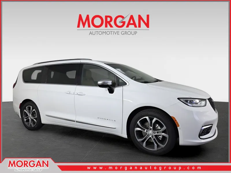 2026 Chrysler Pacifica Pinnacle in White — front three-quarter view