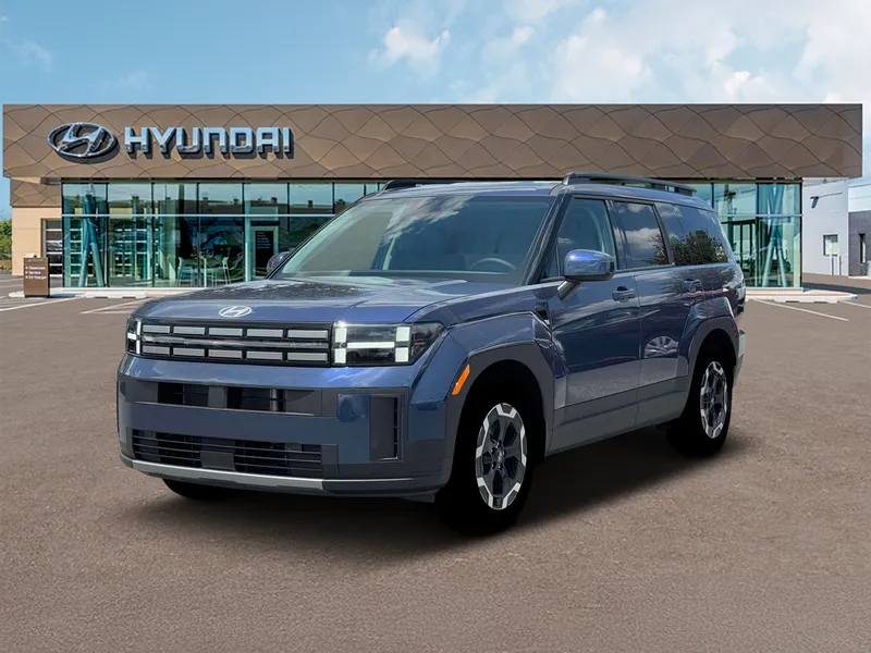 2026 Hyundai SANTA FE SEL FWD in Atlantis Blue — front three-quarter view