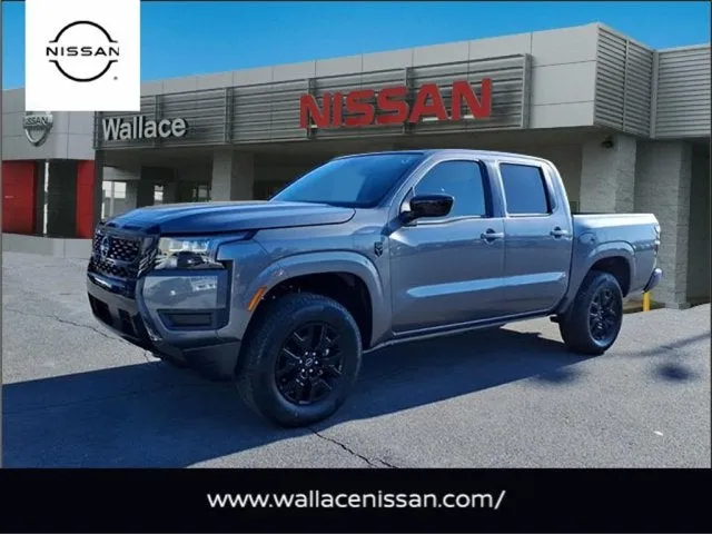 2026 Nissan Frontier SV in Gun Metallic Kad — front three-quarter view