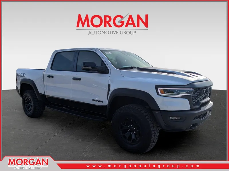 2026 Ram 1500 RHO in White — front three-quarter view