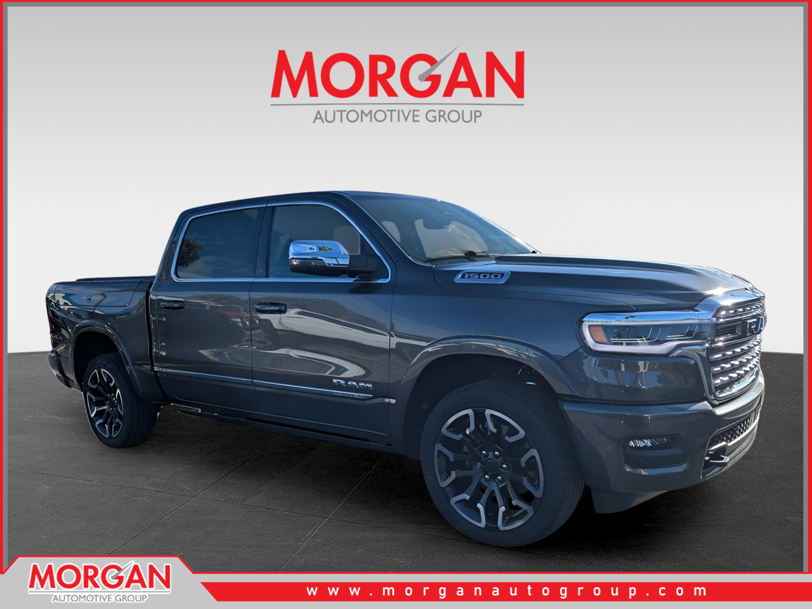 2026 Ram 1500 Limited in Gray — front three-quarter view