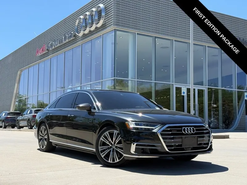 2019 Audi A8 4.0 LWB quattro L in Vesuvius Gray Metallic — front three-quarter view