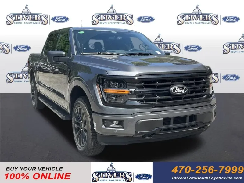 2026 Ford F-150 XLT in Gray — front three-quarter view