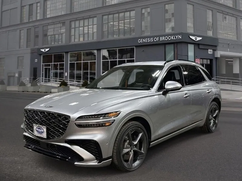 2026 Genesis GV70 3.5T Sport Prestige in Savile Silver — front three-quarter view