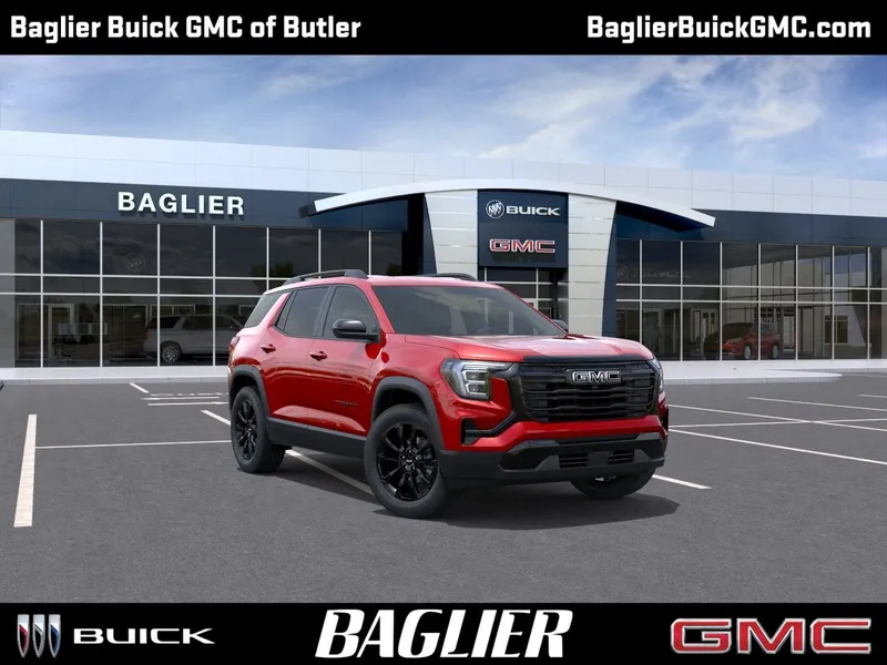 2026 GMC Terrain Elevation in Volcanic Red Tintcoat — front three-quarter view