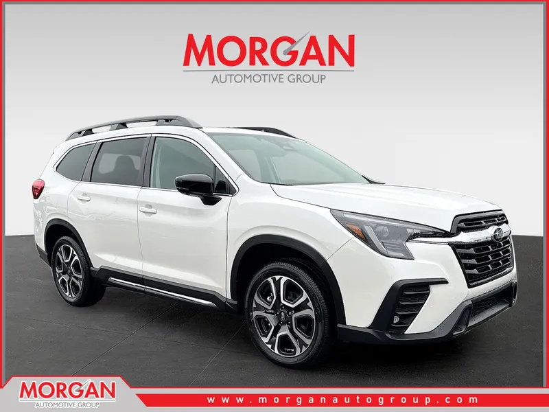 2026 Subaru Ascent Limited in Crystal White Pearl — front three-quarter view