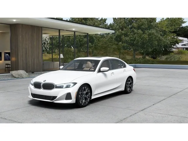 2026 BMW 3 Series 330i xDrive in Mineral White Metallic — front three-quarter view