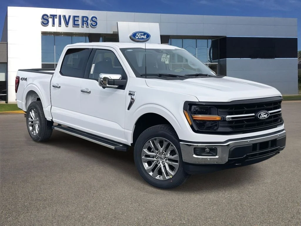 2026 Ford F-150 XLT in Oxford White — front three-quarter view