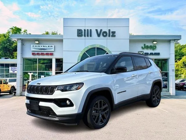 2026 Jeep Compass Limited Altitude in Bright White Clear-Coat Exterior Paint — front three-quarter view