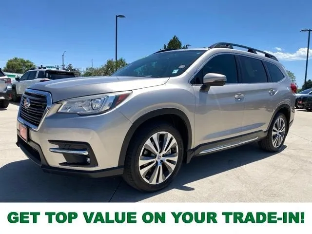 2020 Subaru Ascent Limited in Tungsten Metallic — front three-quarter view