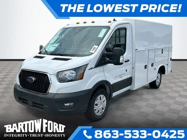 2025 Ford Transit-350 Base in Oxford White — front three-quarter view