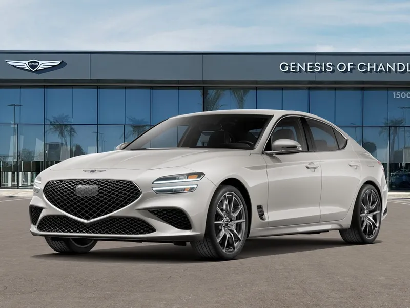 2026 Genesis G70 2.5T in Vatna Gray — front three-quarter view