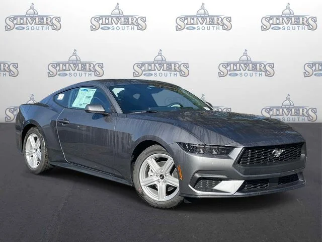 2026 Ford Mustang EcoBoost in Gray — front three-quarter view