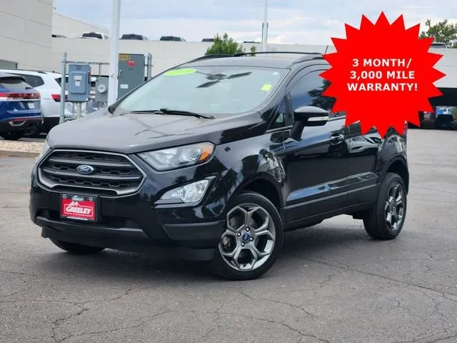 2018 Ford EcoSport SES in Shadow Black — front three-quarter view