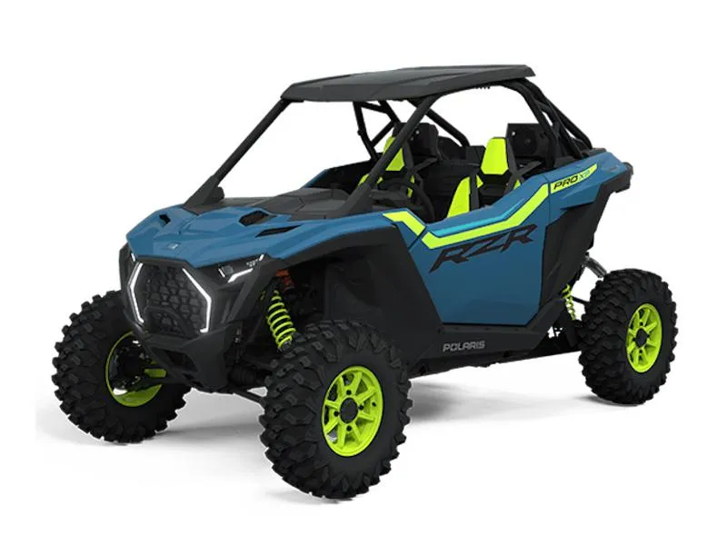 2025 Polaris RZR Pro XP Ultimate Zenith Blue — front three-quarter view