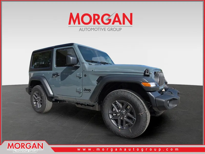 2026 Jeep Wrangler Sport S in Gray — front three-quarter view