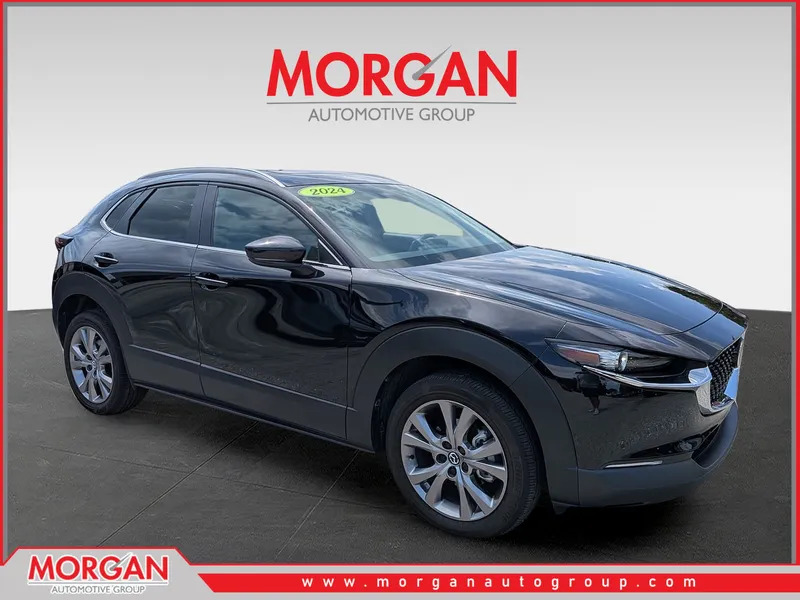 2024 Mazda CX-30 2.5 S Preferred Package in Jet Black Mica — front three-quarter view