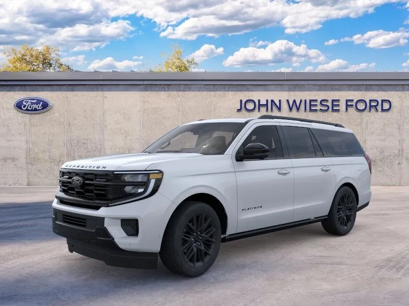 2026 Ford Expedition Max PLATINUM 4X4 in Oxford White — front three-quarter view